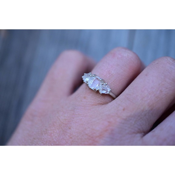 Unique Engagement Ring, Diamond Ring, raw stone ring, Anniversary Ring, - Picture 3 of 6